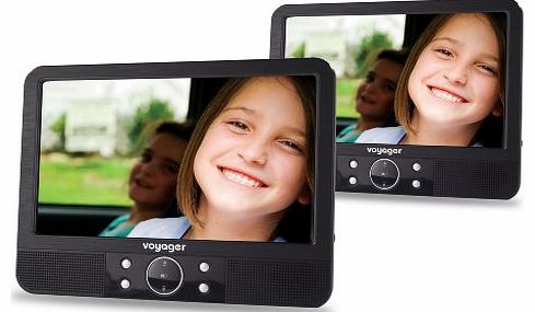 Voyager 9 inch Twin Screen In Car Portable DVD Player with Easy Fit Mount