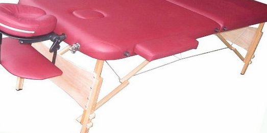 MY BEST Folding Portable Massage Table Couch Bed - Rounded Table Corners   FREE Accessories amp; FREE Carry Bag, 2 Fold 8222 Burgundy Pink, Luxury Fully Adjustable Headrest x 1, Front Armrest Sling Board x 1