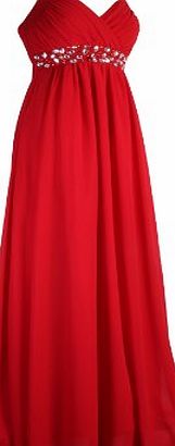 MY EVENING DRESS Fashion House Halter Neck Chiffon Empire Party Prom Evening Dress Red Size 22