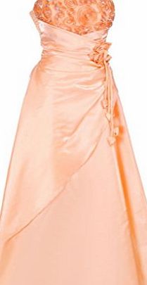 MY EVENING DRESS Ladies Long Taffeta Evening Dress Flower Wrap Layered Formal Elegant Dresses Ball Gown Womens Gold Size 8
