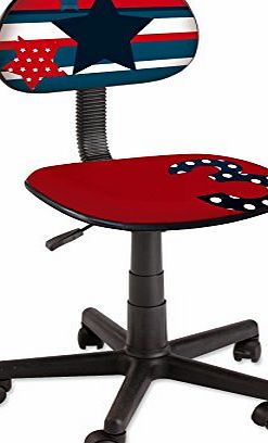 My Note Deco Nordic Boy 066049 Office Chair, Small, Polypropylene/Polyurethane, Red/Blue 54 x 39 x 85.5 cm