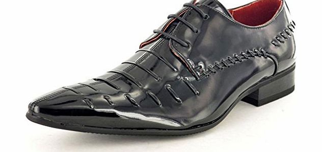 My Perfect Pair Mens Black Leather Lined Formal Pointed Toe Winkle Pickers Shoes Size 8