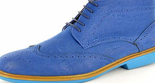 My Perfect Pair Mens Blue Casual / Formal Desert Ankle Brogue Chukka Boots ( Size 8, Blue)