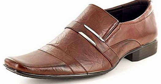 My Perfect Pair New Mens Brown Designer Inspired Slip On Formal/Casual Shoes (Size 10)