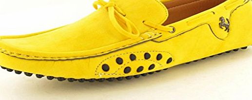 My Perfect Pair New Mens Yellow Designer Inspired Faux Suede Casual Loafers Moccasins Slip on Driving Shoes (UK 7 / EU 41, Yellow)