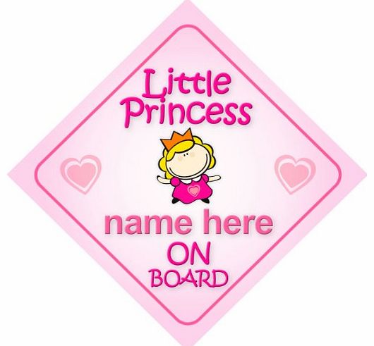Little Princess On Board Personalised Car Sign New Baby Girl / Child Gift / Present