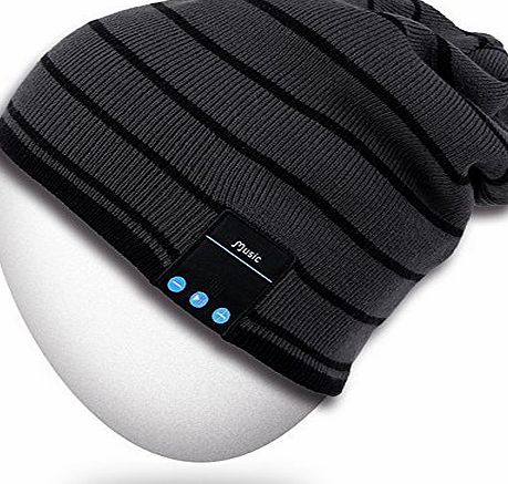 MYDEAL Bluetooth Hat,Mydeal Adult Unisex Trendy Soft Warm Knit Slouchy Beanie Skully Hat with Wireless Headphone Headset Speaker Mic Hands-free,Christmas Gift for Winter Outdoor Sport Skiing Snowboard - Gray