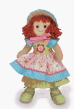 MyDoll Rag Doll Red Hair, Green Dress with Pink / Blue Apron - MyDoll