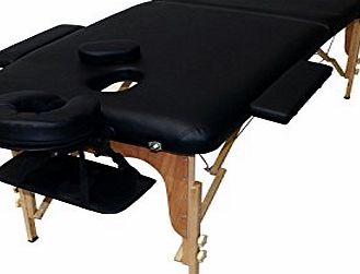 Mylee Professional Folding Portable Massage Table 2 Section Therapy Couch Black