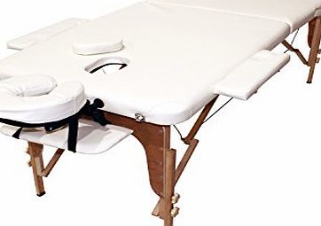 Mylee Professional Folding Portable Massage Table 2 Section Therapy Couch White