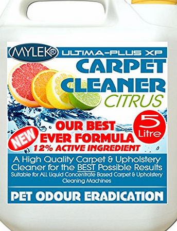 MYLEK  Citrus 5 Litres Carpet amp; Upholstery Shampoo Professional High Extraction Concentrate (Works With All Machines)