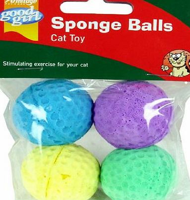 N/A good girl Sponge Balls Cat Toy 4 Pack Pets Cat Playtime Toys 5000239172160
