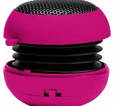 N4U ONLINE HOT PINK SUPER SOUND RECHARGEABLE MINI POCKET SIZE PORTABLE SPEAKER 3.5MM AUDIO JACK BUILT IN WITH USB CHARGER LEAD SUITABLE FOR PANASONIC ELUGA DL1