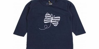 Name It Baby Girls Navy Butterfly Top L13/D11