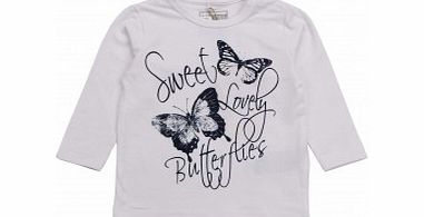 Name It Baby Girls White Butterfly Top L12/D10