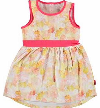 name it Girls Pink Bright Floral Dress - 18-24