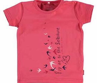 Mini Girls Coral T-Shirt - 12-18 Months