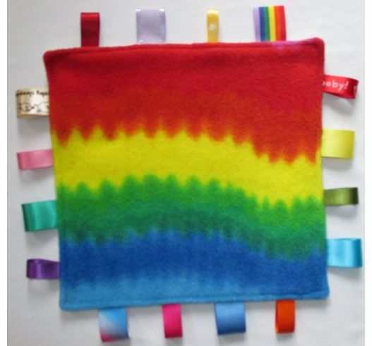 Baby taggie security comfort blanket -rainbow
