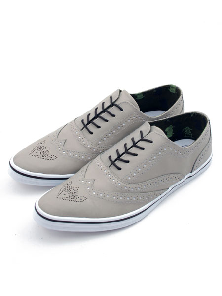 Nanny State Grey Brogue Pointed Toe Leather Shoe