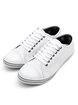 White Toe Detail Leather Shoe