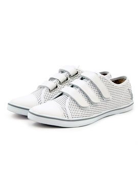 White Toe Strap Leather Shoe