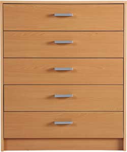 Napoli 5 Drawer Chest - Beech Effect