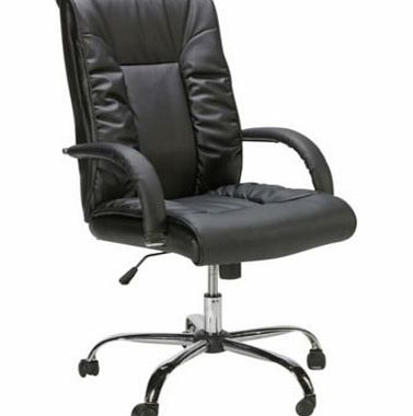 Napoli Gas Lift Leather Office Chair - Black