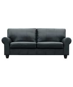Napoli Large Leather Sofa - Black