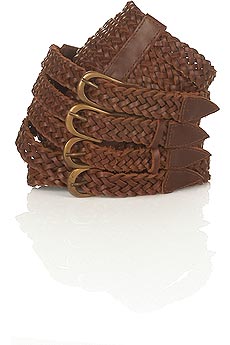 Four braid leather belt