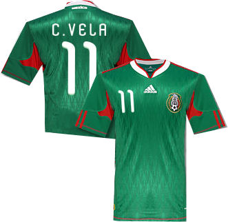 Adidas 2010-11 Mexico World Cup home (C.Vela 11)