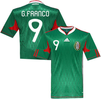 Adidas 2010-11 Mexico World Cup home (G.Franco 9)