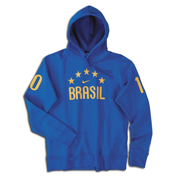 Nike 2010-11 Brazil Nike Hooded Top (Blue)