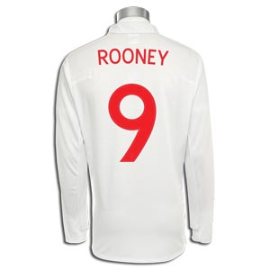 National teams Umbro 09-10 England World Cup L/S home (Rooney 9)
