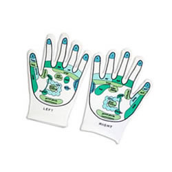 Natural Products Reflexology Massage Gloves Blue