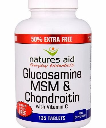 Natures Aid Glucosamine MSM amp; Chondroitin 135 Tablets (90 tablets plus 45 free)