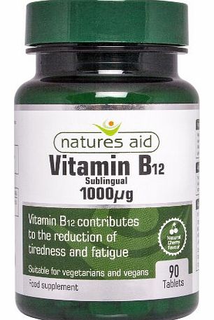 Natures Aid Health Products Natures Aid Vitamin B12 Tablets 1000ug Pack of 90