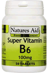 Vitamin B6 (High Potency) 100mg. 50 Tablets.