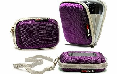 Navitech Purple Water Resistant Hard Digital Camera Case Cover For The Canon PowerShot SX600 HS / Canon PowerShot N100 / Canon IXUS 265 HS / Canon IXUS 155 / Canon IXUS 150 / Canon IXUS 155 / Canon IX