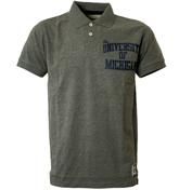 Grey `Michigan` Vintage Polo Shirt