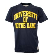 Navy `Notre Dame` Vintage T-Shirt