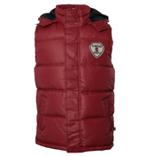 Red `Stanford` Hooded Gilet