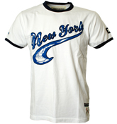 White `New York` Vintage T-Shirt