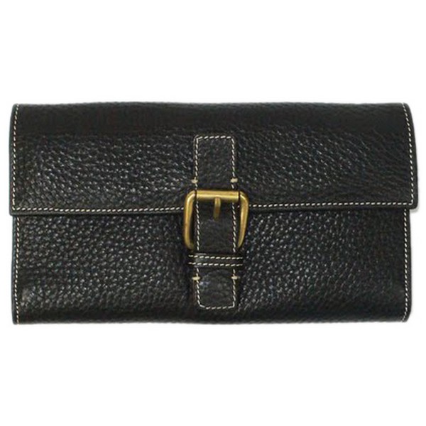Large Keira Black Tumbled Wallet by