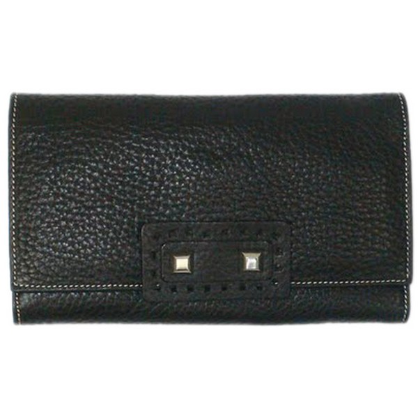 Large Nadia Black Tumbled Wallet by