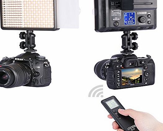 Neewer Photo Studio LED308C 308PCS LED Ultra High Power Dimmable Video Light with Built-in LCD Panel, Including 16CH Wireless Remote Control, A Portable Handle and A Mini Stand for Canon, Nikon, Pent