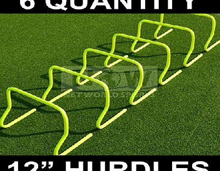 Net World Sports Agility Hurdles (Set of 6) (6in, 9in or 12in) - Multi-Sport Speed Training Aid [Net World Sports] (12`` Hurdles (pack of 6))