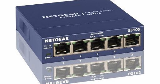 NetGear  GS105UK 5-port Gigabit Unmanaged Ethernet Switch with Lifetime Warranty