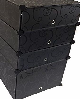 Premium Large Storage Cabinet With Doors - Metal Frame - Black - Ideal For Clothes, Shoes, Toys, Home Office - 50cmx35cmx90cm