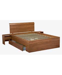 Nevada Walnut Effect Double Bed - Frame Only