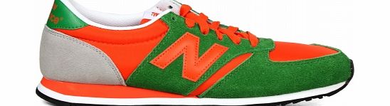 New Balance 420 Orange/Green Suede Trainers